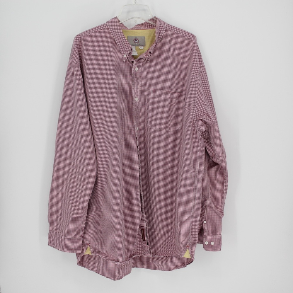 The Territory Ahead Men's Red White Button Front Long Sleeve Shirt Size XXL